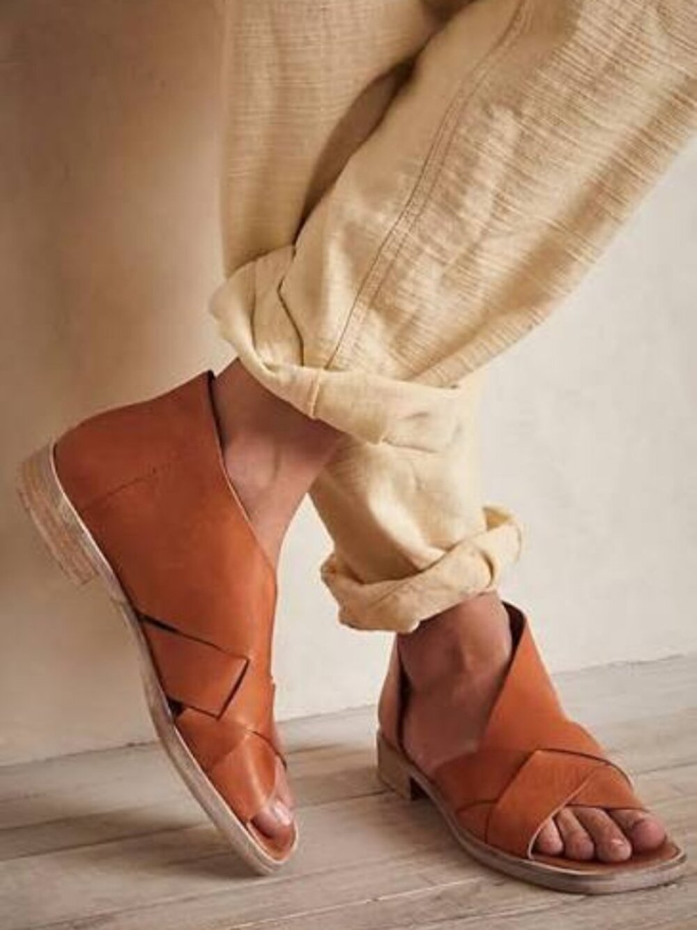 Free People Sun Valley Leather Sandals in Sienna size 38